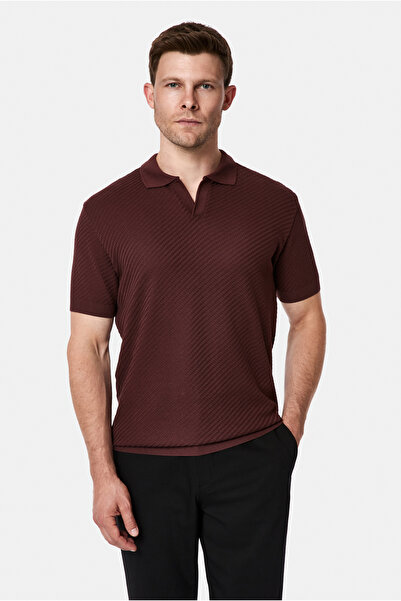 Abdullah Kiğılı Regular Fit Patterned Polo Collar 100% Mercerized Cotton T-Shirt