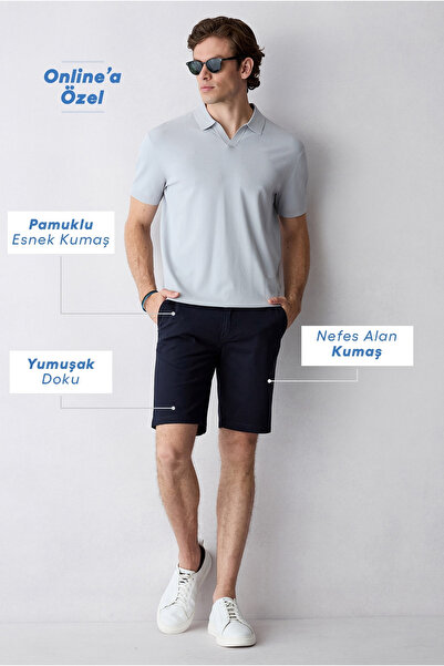 Kiğılı Regular Fit Standart Kesim Yan Cepli Pamuklu Bermuda Şort