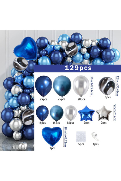 Choice Other MULTI 129pcs Winter Blue Balloon Garland Arch Set,suitable for T...