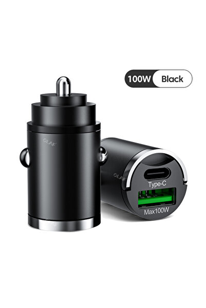 Choice Black Olaf Mini 100W PD QC Pull Ring Fast Charging Car Charger USB C C...