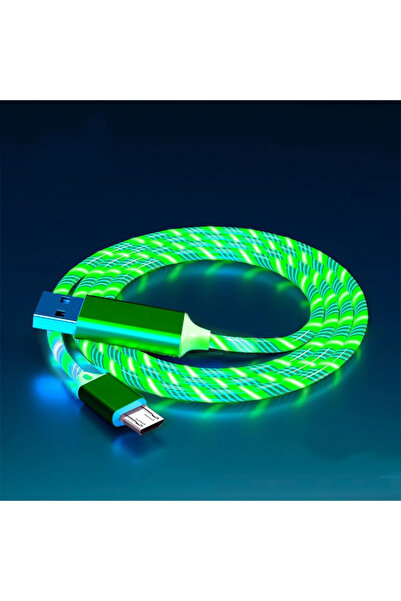 Choice 1m Green Micro USB Flow Luminous USB Type C Cable 3A Fast Charging Dat...