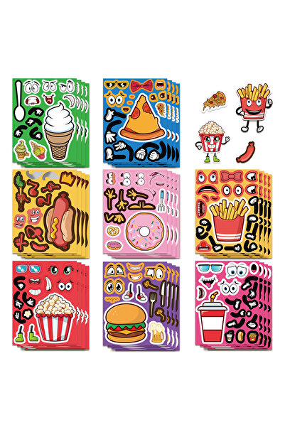 Choice 8sheets 8Sheets Children DIY Puzzle Sticker Cartoon Burger French Frie...