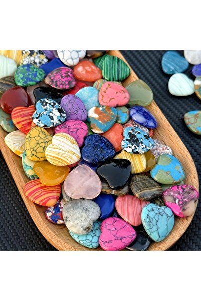 Choice Random 30pcs 10/20/30PCS Heart Shape LOVE 20MM Natural Crystal Amethys...