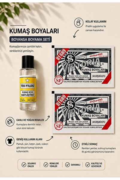 boyansa Koyu Kurşuni kumaş boyası 2 adet + 1 adet sabitleme özel boyama seti ...