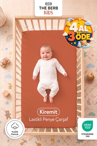 The Berb %100 Pamuk Penye Lastikli Bebek Çarşafı | Park Yatak , Beşik, Anne Y...