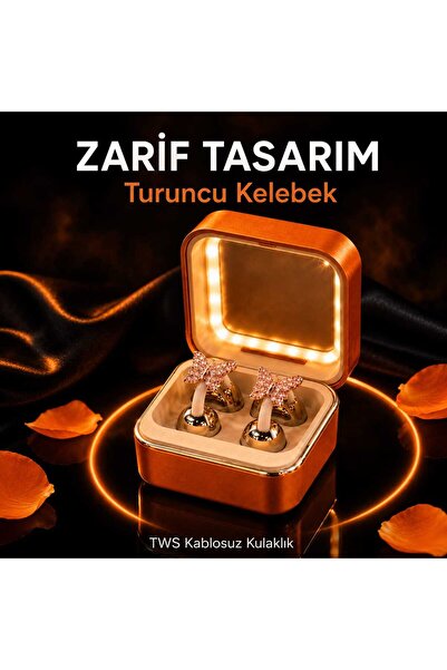 Genel Markalar Çiçek ve Kelebek Tasarımlı TWS Bluetooth Kablosuz Kulaklık – L...