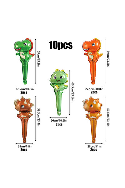 Choice Other balloon set 10pcs Dinosaur Cartoon Animal Hand Held Stick Alumin...