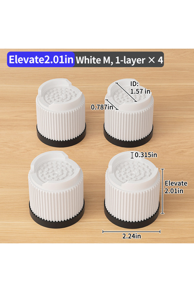 Choice6 White Round M 4pcs Multi-Purpose Round Furniture Risers | Non-Slip, Q...
