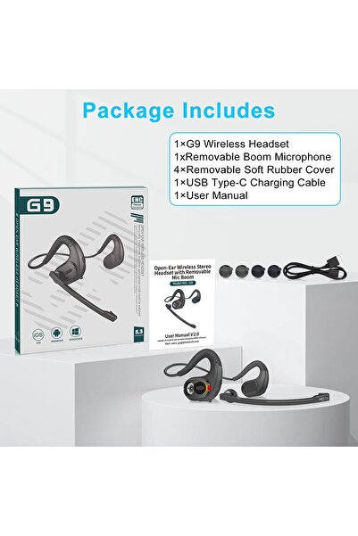 Choice black Bluetooth Headset with Detachable Microphone Multi-Point Wireles...
