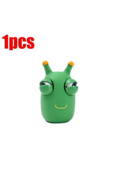 Choice1 1pcs Cute Green Slug Shaped Squeeze Fidget Toy Pop Eye Tactile Calmin...