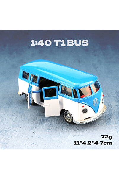 Choice1 bus-blue-white (Bagged) 1/36 Scale Replica Retro Bus Die-Cast Toy Car...