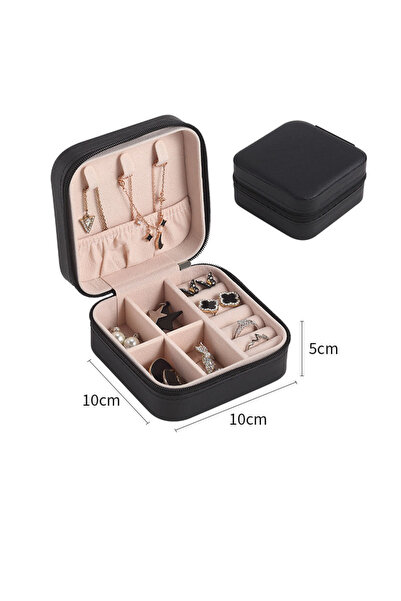 Choice S black Simple Ins Macaroon Jewelry Box Travel Travel Studs Necklace R...