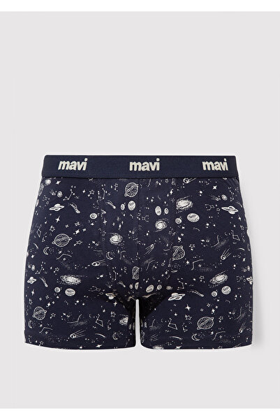 Mavi Gezegen Baskılı Lacivert Boxer 092456-33648