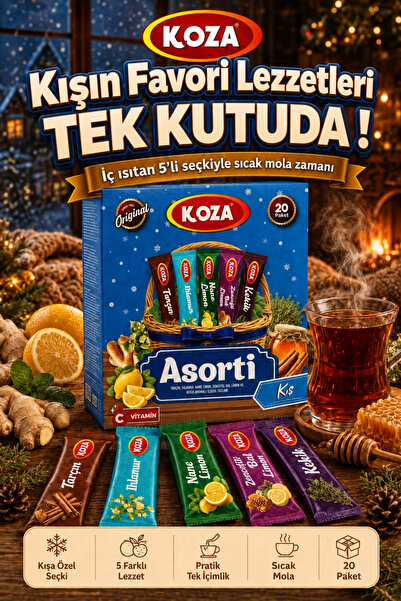 Koza Kış Çayı Paketi 5'li Asorti Mix Pratik Lezzet Tek İçimlik Kış Çayı Karış...