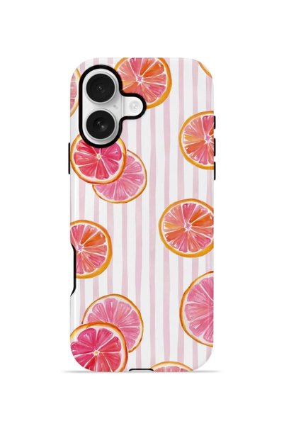 PiyasaSepeti iPhone 16 Plus Vorian Double Layer Case Pink Grapefruit Garden