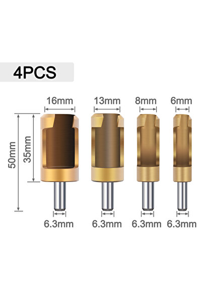 Choice 4pcs XCAN 4pcs Barrel Cork Drill Bit Plug Cutter Titanium Coated Drill...
