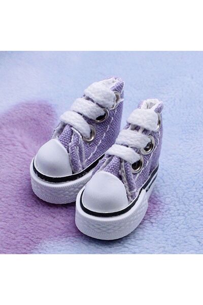 Choice Purple Doll Shoes 3.5CM Cute Mini Doll Shoes Denim Canvas Shoes For Do...