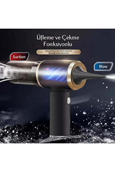 Go İthalat Handheld Vacuum Cleaner KH-128 2in1 Taşınabilir Şarjlı Çekme Üfleme Fonksiyonlu Araç El Süpürgesi