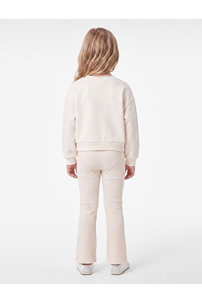 Koton Cotton Ribbed Spanish Leggings with Elastic Waistband