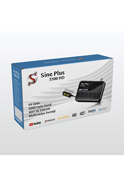 Sine Plus 5500 HD BT Uydu Alıcı - Bluetooth Kumanda-TKGS Otomatik Güncelleme, Yeni Model