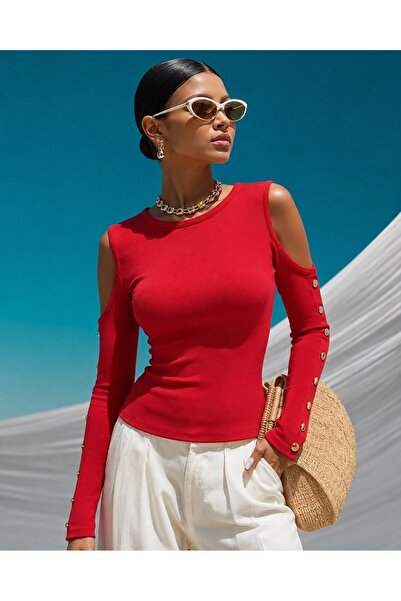 Modafeminen Red Camisole Blouse 581592