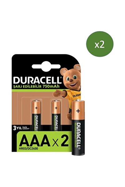 Duracell Şarj Edilebilir AAA 750 mAh Piller 4'lü