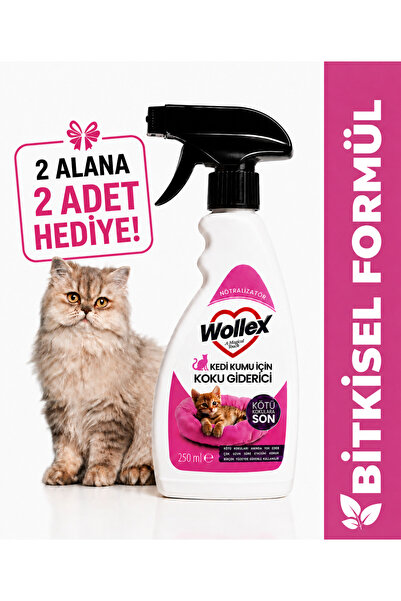 WOLLEX Kedi Kumu Ve Tuvaleti Koku Giderici, Doğal idrar Ve Çişi Spreyi, Kokus...
