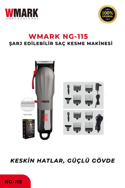 Wmark NG-115 Şarjlı Saç Kesme Makinesi 7000 RPM 2600 mAh Profesyonel Clipper