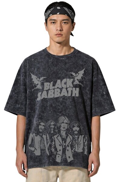 Fuddy Moda Μπλουζάκι Unisex με στάμπα με τους μέλους των Black Sabbath, πλενό...