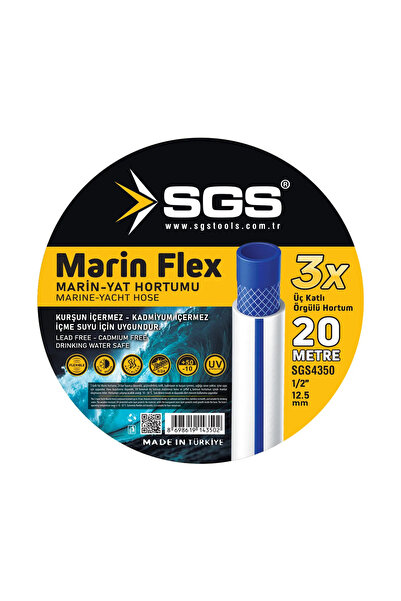 SGS SGS4350 1/2 MARINFLEX MARIN YAT HORTUMU 20 MT 3 KATLI ÖRGÜLÜ HORTUM