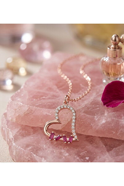 stainless steell Rose Color Chain Baguette Fuchsia Color Zircon Stone Tarnish...