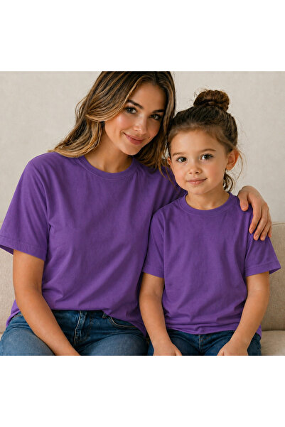 VODEXA Tricou oversize simplu pentru mamă și fiică, tricou pereche, 100% bumb...