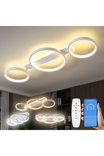 Dotail MYCUL Φωτιστικό Οροφής LED 3 Δακτυλίων, Ρυθμιζόμενης Έντασης, 36W, 78x...