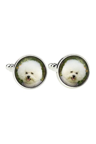 Art - Dog Bichon Frise, Bichon Tenerife - cufflinks, a shirt accessory, a shi...