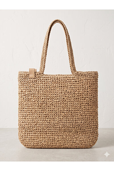 Luminos Butik Ψάθινη τσάντα σε χρώμα καμηλό CNT1021