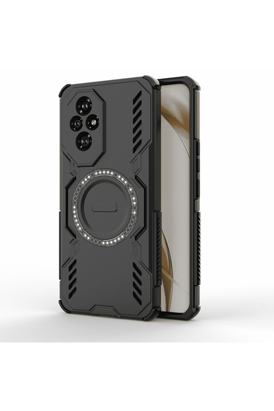 Stef's Cat Θήκη Honor 200, Γάτα του Στεφ, Θήκη ArmorMag, μαύρο