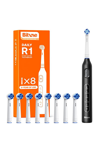Bitvae Periuță de dinți electrică (BVR1) - Moale, cu 8 capete, Temporizator i...