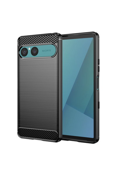 Techsuit Husa pentru Sony Xperia 10 VII, Carbon Silicone, protectie antisoc, ...