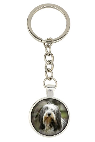 Art - Dog Bearded Collie - keychain with your photo, key decoration, bag pend...