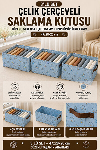 hauswert 3'lü Set Çekmece, Dolap İçi Düzenleyici Çelik Kenar Çerçeve Destekli...