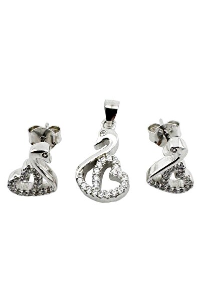 Vader Set Pandativ cu Cercei pentru Dama, Jolie, Argint 925, Model Lebada cu ...