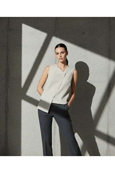 Sierra otantik Asymmetrical Button Detail 100% Cotton Vest
