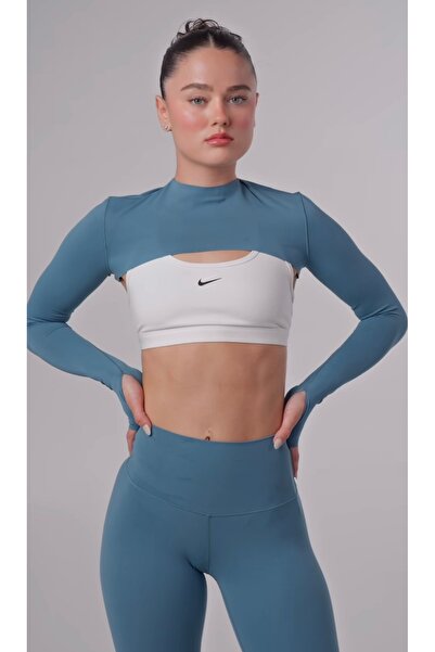 Nike Zenvy Dri-Fit LS Shrug Top Women's Mavi Kadın Bolero / T-shirt