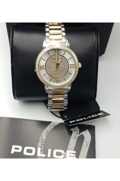 Police Twilight Women's Analog Silver & Gold Watch P14629BSTG-04M || 34MM