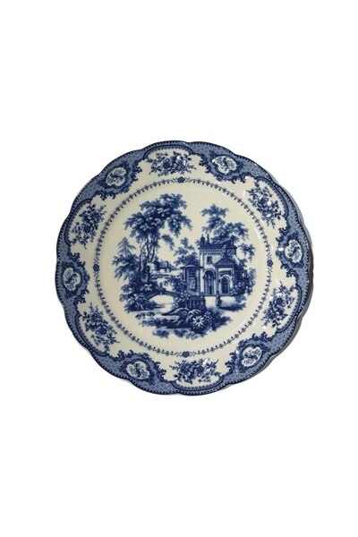 Twinkle Elizabeth Bone Porcelain 6-Piece Serving Plate Blue Vitage 26 cm