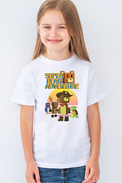 Morinna Tricou pentru copii unisex cu imprimeu Super Bear Adventure MR-03