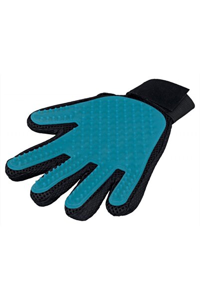 E-ANAMAG Animal Brushing Gloves, Silicone, Adjustable, Black/Blue