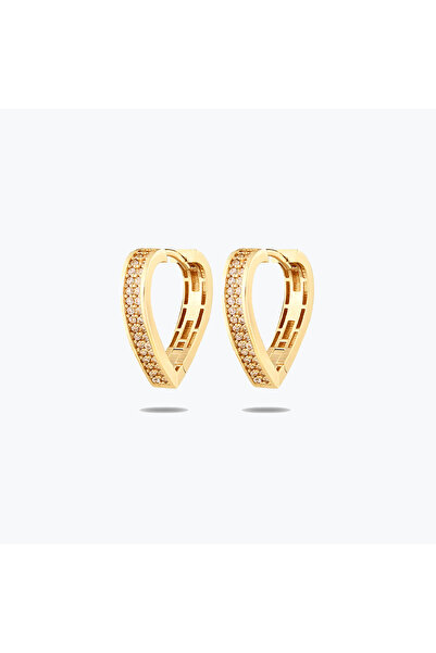 Goldium Jewellery Goldium Taşlı Damla Form Küpe