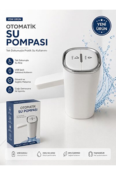 portable Çif Motorlu Şarjlı Damacana Su Pompası Elektirikli Pompa USB Şarjlı