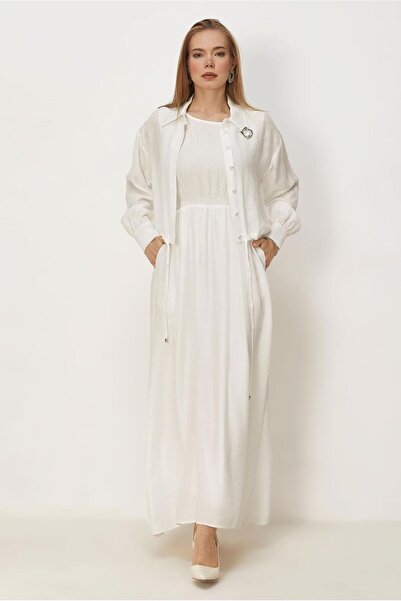 Alvina Shirt Collar Dress Suit 46595